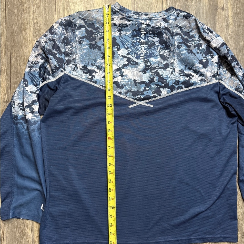 Huk Men's Navy and Gray Camo Long Sleeve Shirt - Picture 7 of 8